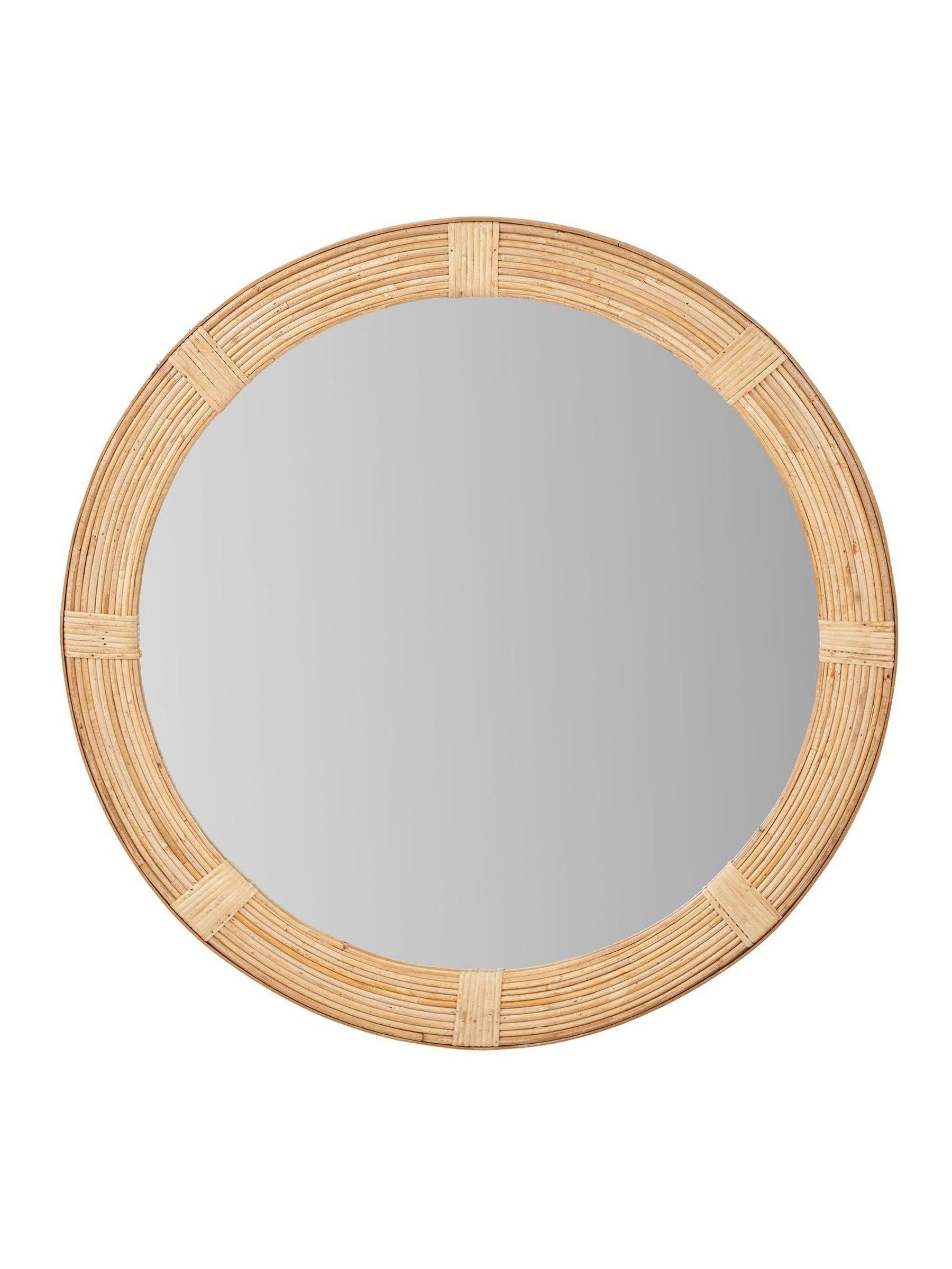 Pacific Natural round bent bamboo wall mirror 80cm, imported from the UK