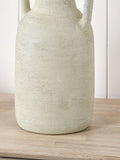 White terracotta decorative vase with handles large - British product