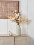White terracotta decorative vase with handles large - British product