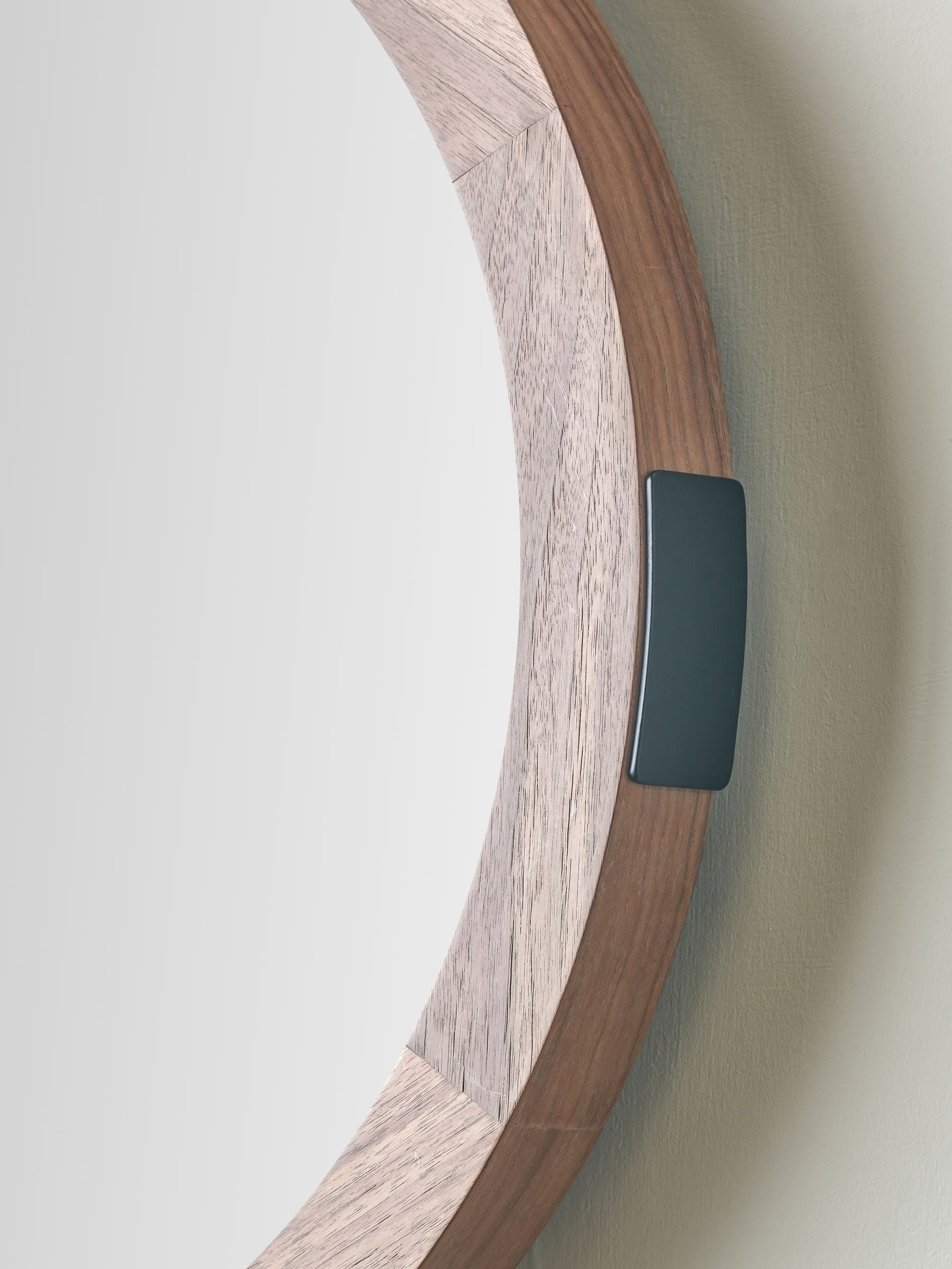 Pacific Brown Vermont round wood veneer wall mirror, UK version