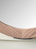 Pacific Brown Vermont round wood veneer wall mirror, UK version
