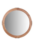 Pacific Brown Vermont round wood veneer wall mirror, UK version