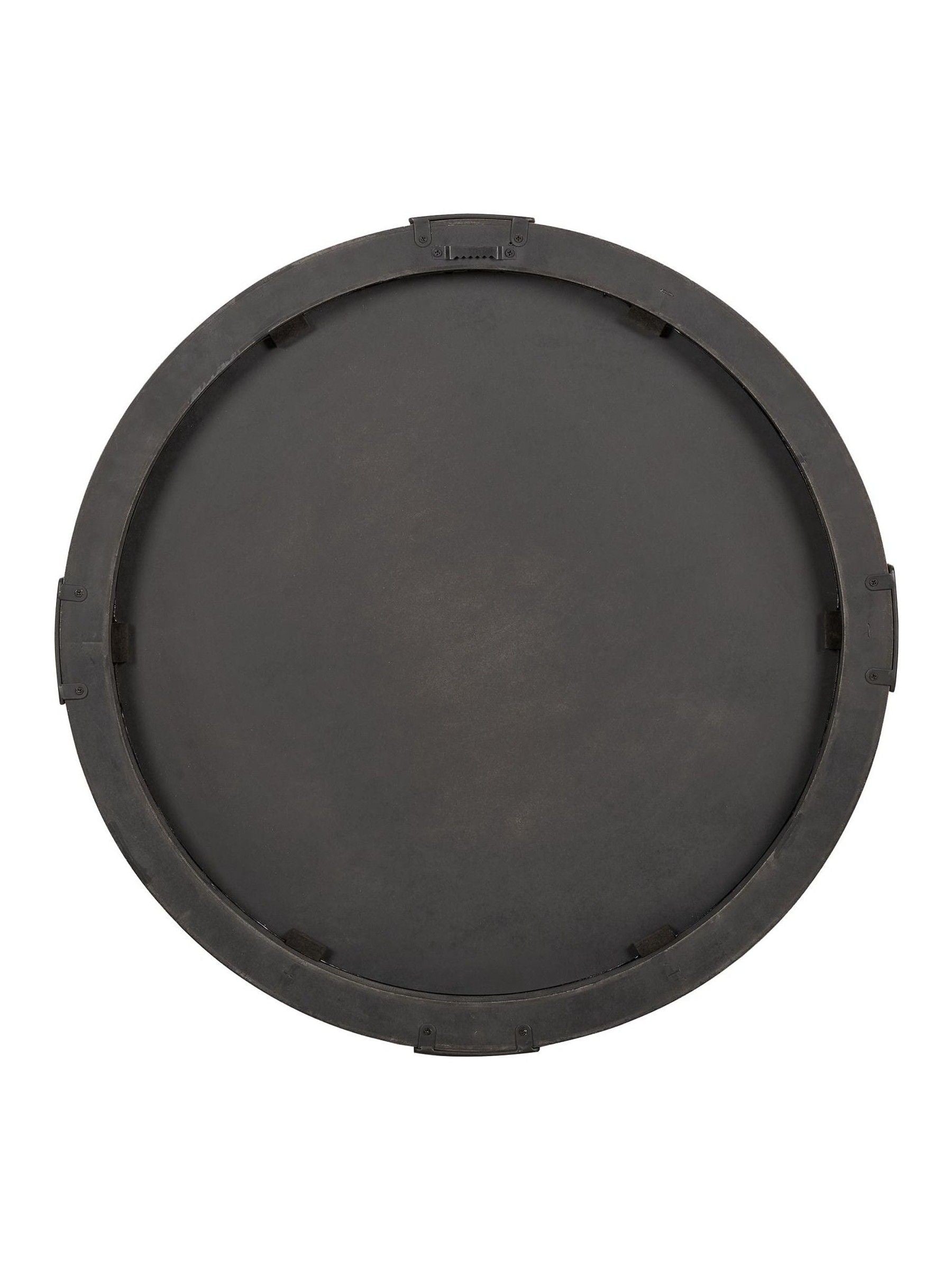 Pacific Brown Vermont round wood veneer wall mirror, UK version