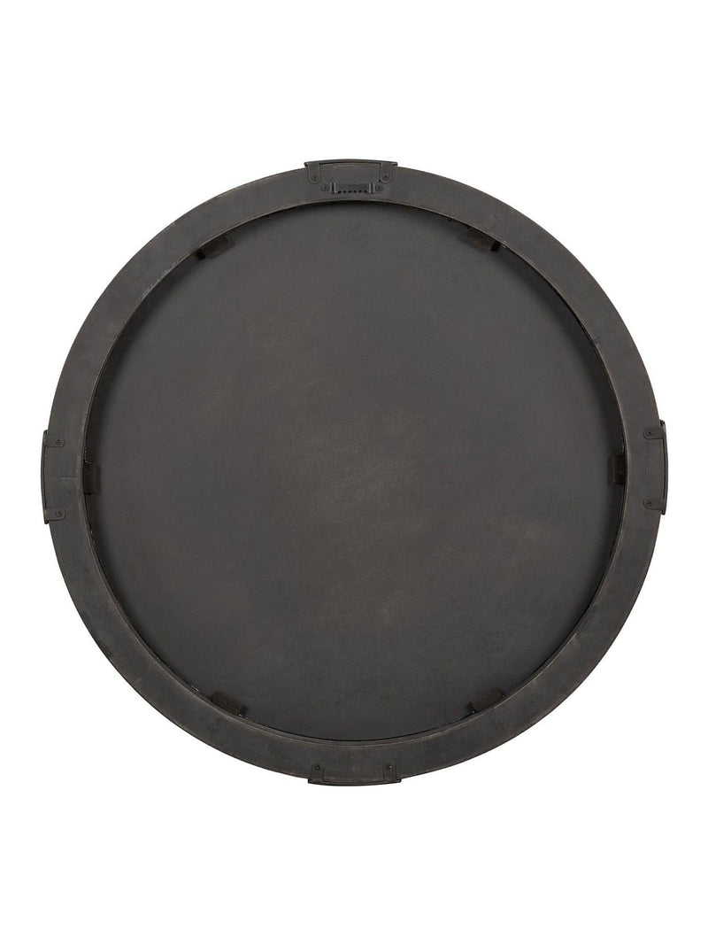 Pacific Brown Vermont round wood veneer wall mirror, UK version