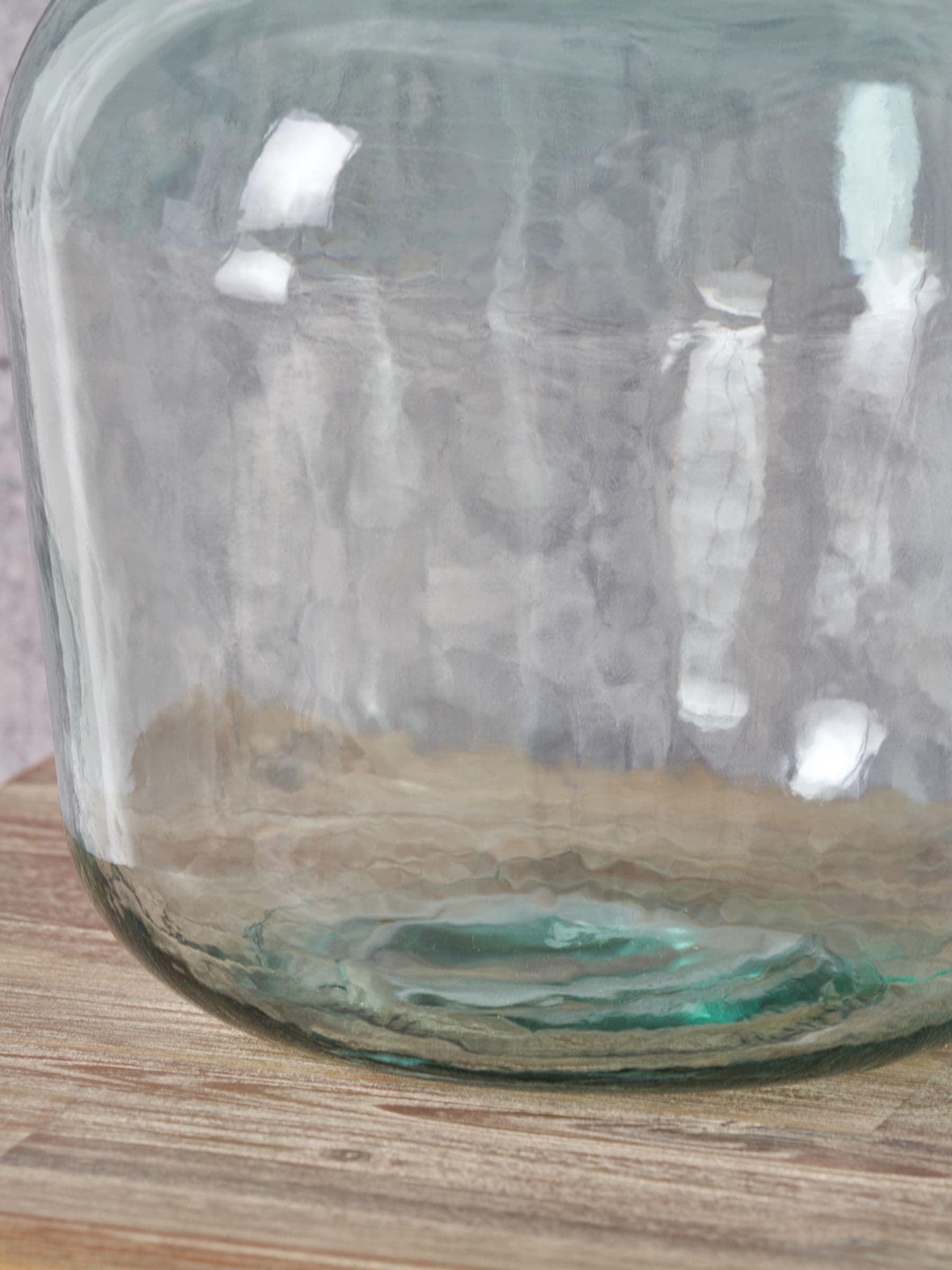 Pacific clear glass bottle vase with raffia neck large - British product