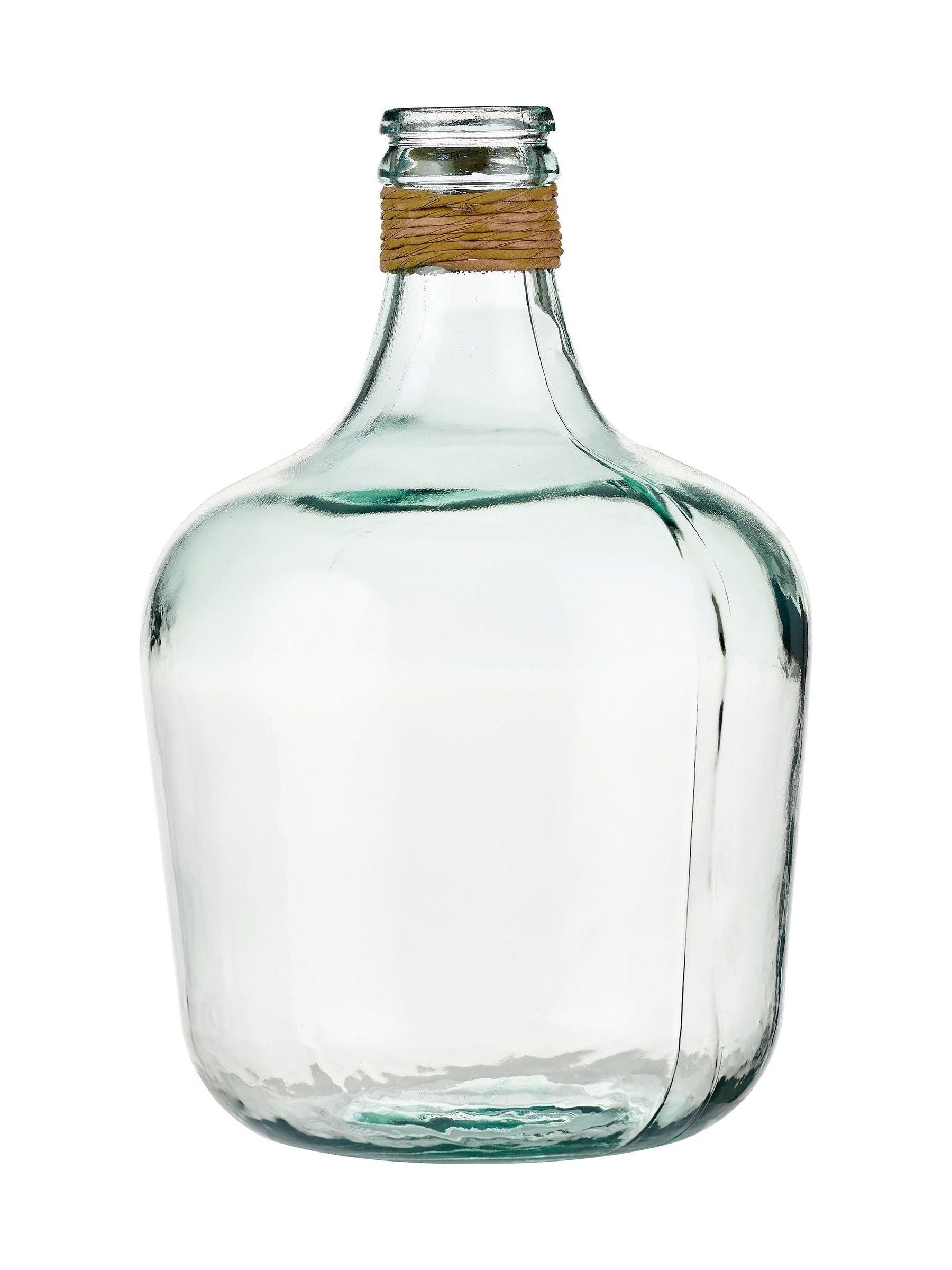 Pacific clear glass bottle vase with raffia neck large - British product