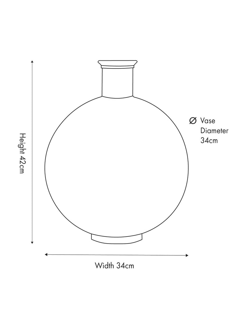 Pacific orange round glass vase 42cm, UK version