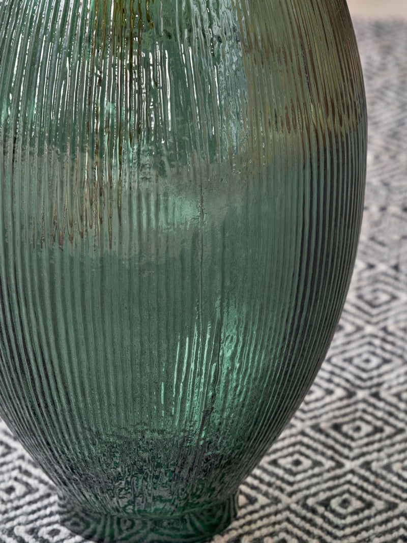 Pacific tall green glass vase - British product
