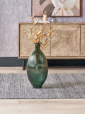 Pacific tall green glass vase - British product