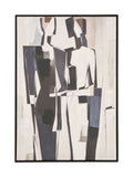 Pacific monochrome abstract canvas wall art 100x100cm - British product