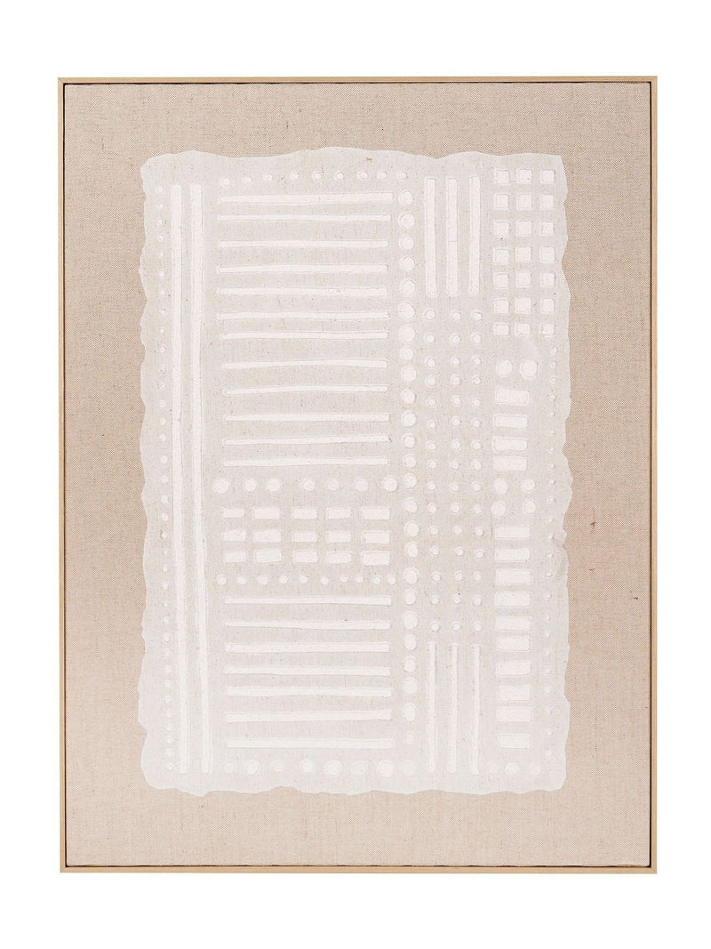 Pacific abstract linen canvas wall art white design 120x90cm, UK version