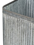 Pacific square grey galvanised zinc planters set of 2 - British product