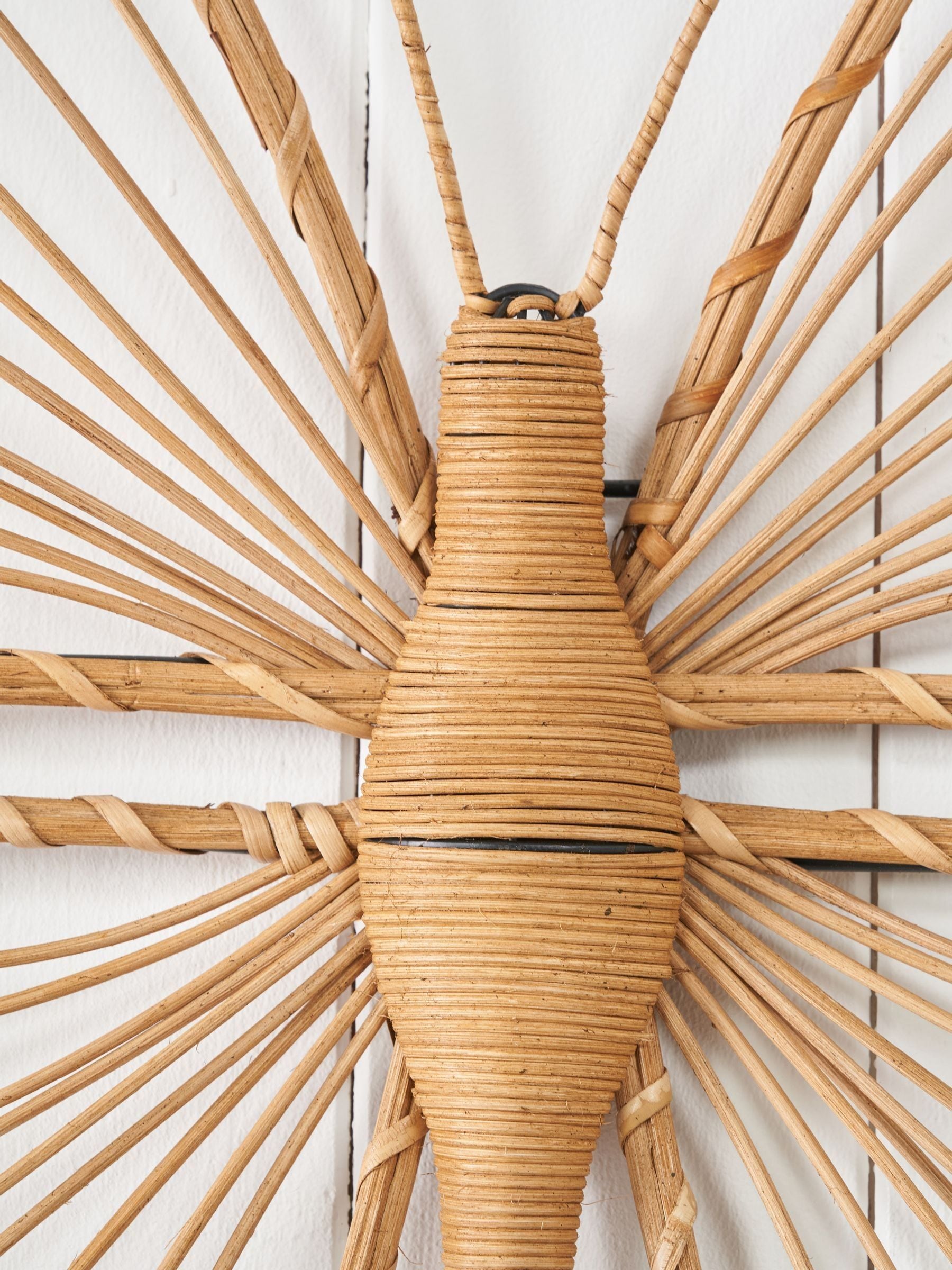 Pacific Natural rattan butterfly wall art large (British brand)