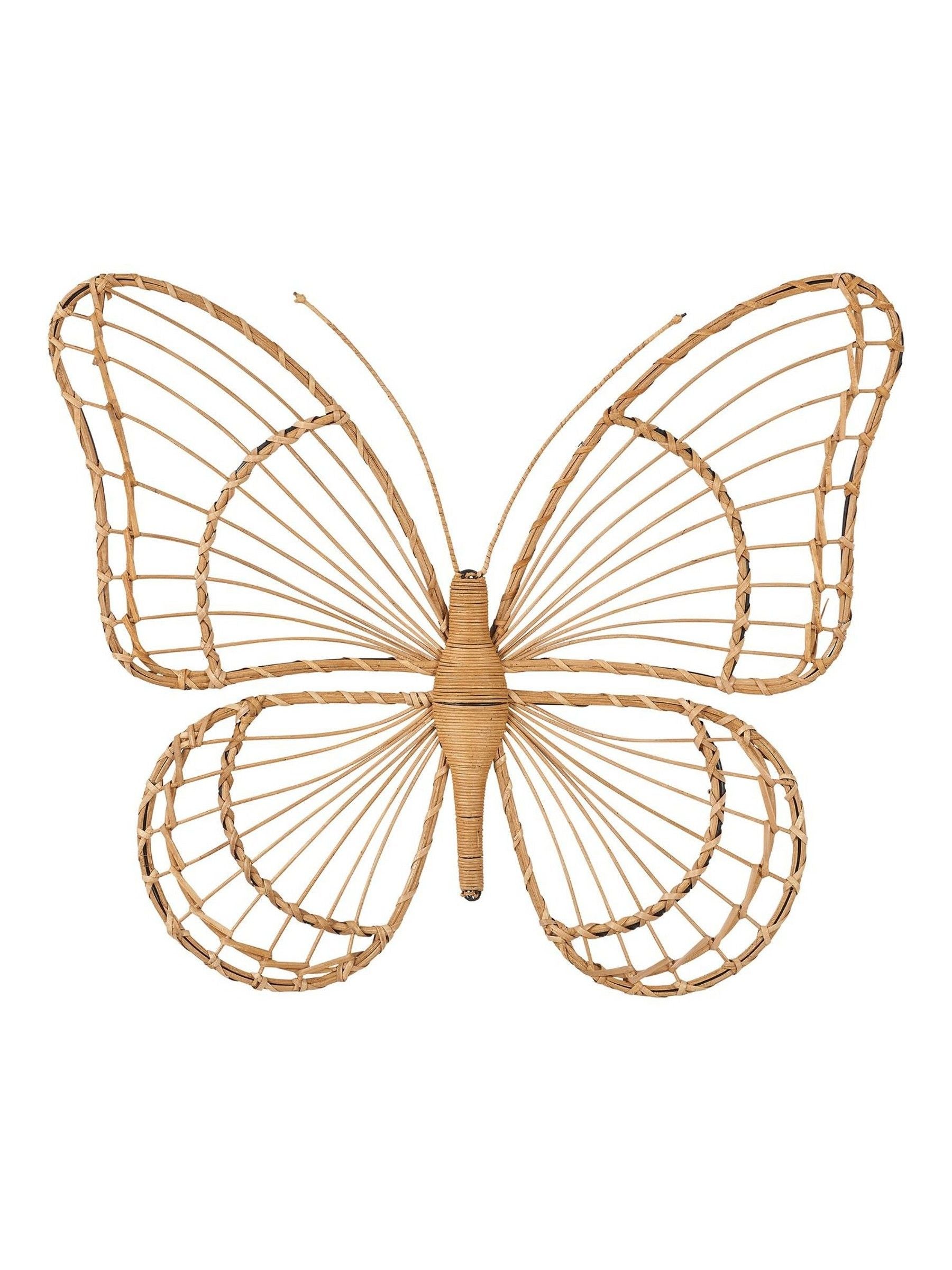 Pacific Natural rattan butterfly wall art large (British brand)