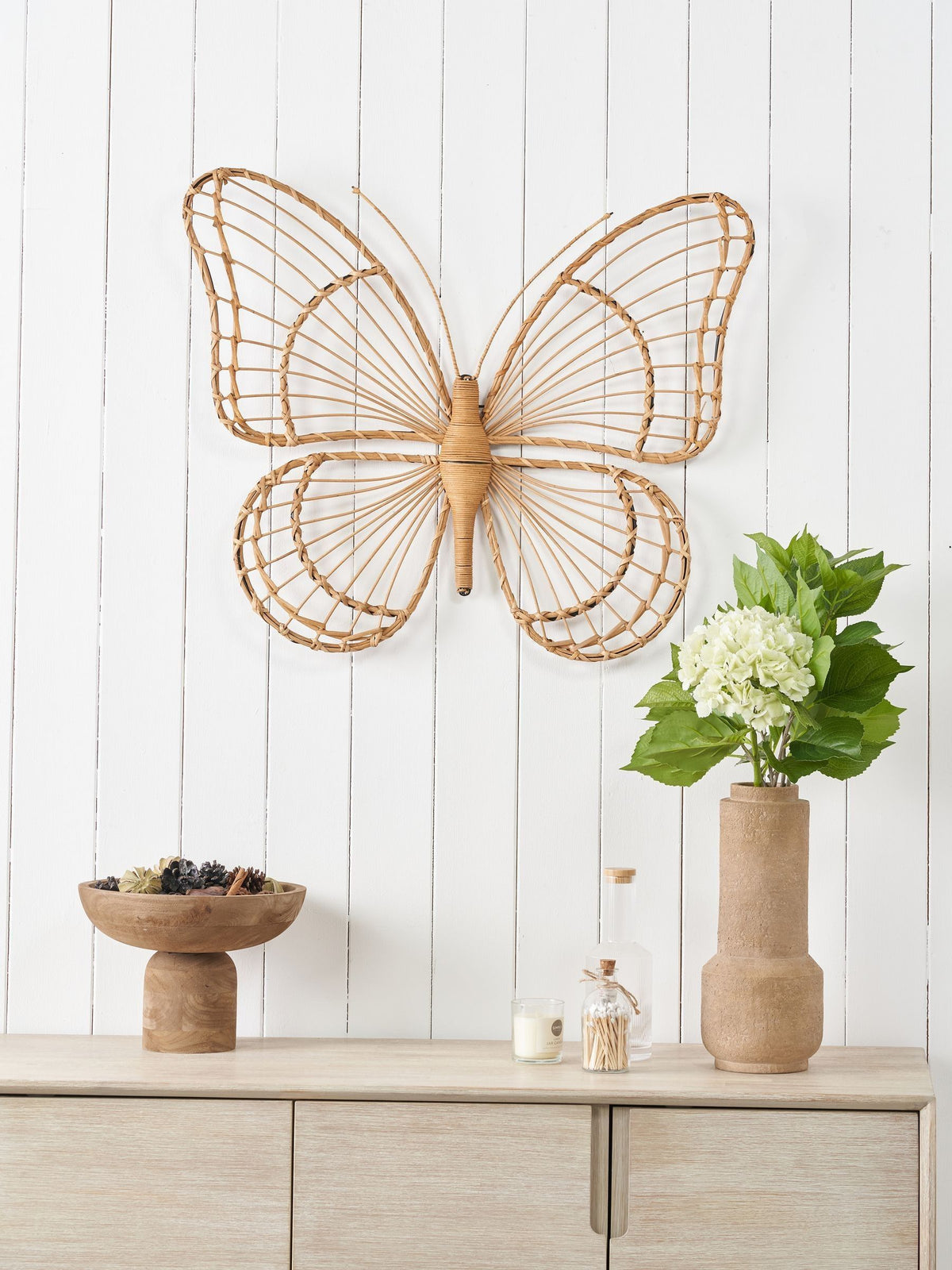 Pacific Natural rattan butterfly wall art large (British brand)
