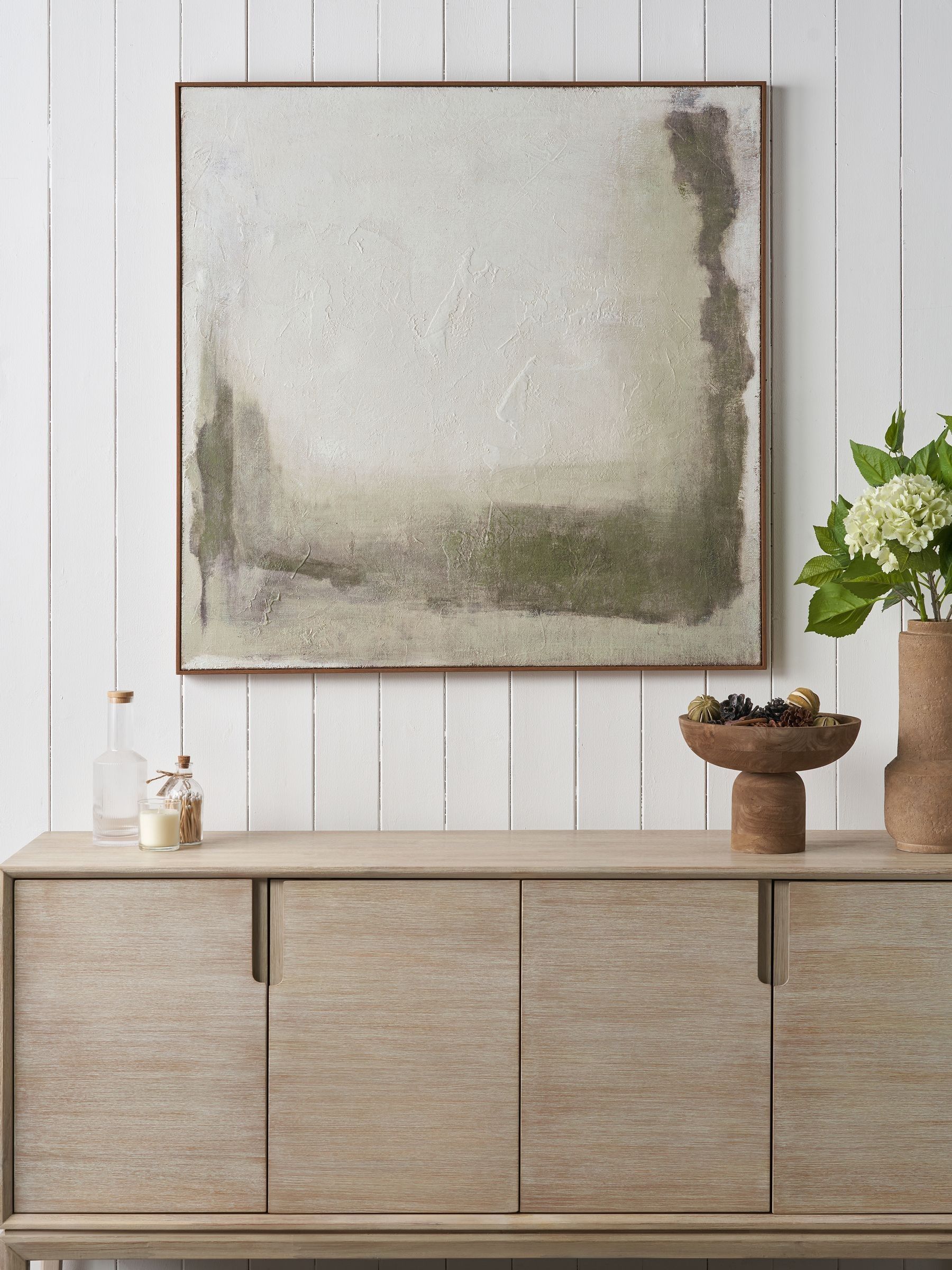 Pacific Green hessian canvas wall art 100cm (British brand)