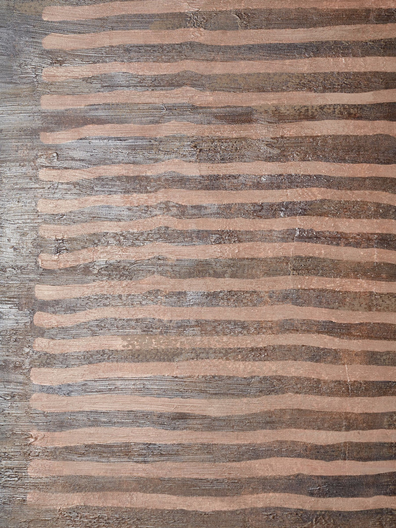 Pacific Brown linear design canvas wall art 120x90cm, UK version
