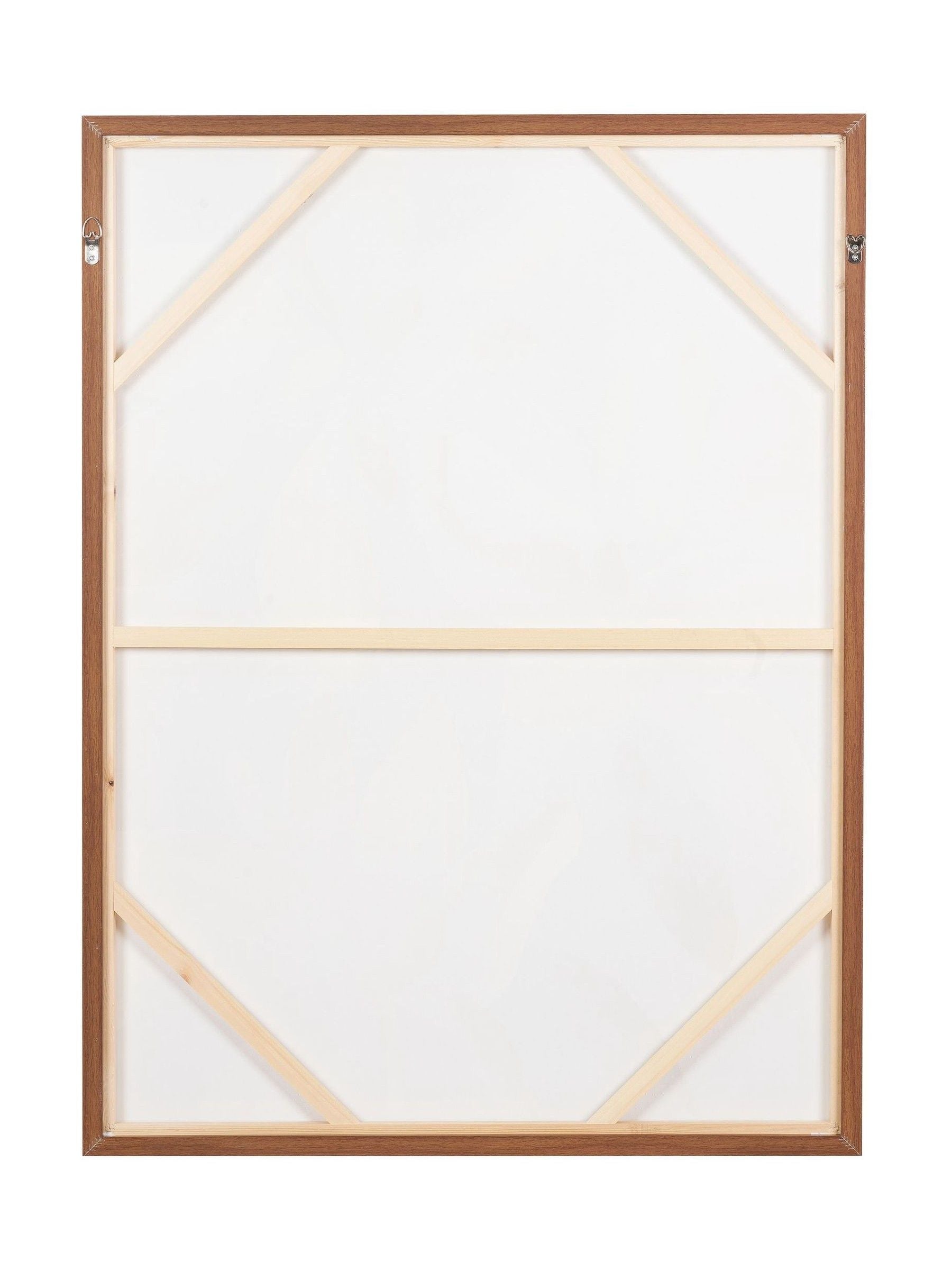 Floral canvas wall art white flowers muted background oak frame (British brand)