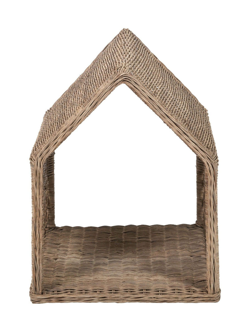 Pacific grey rattan dog house basket (British brand)