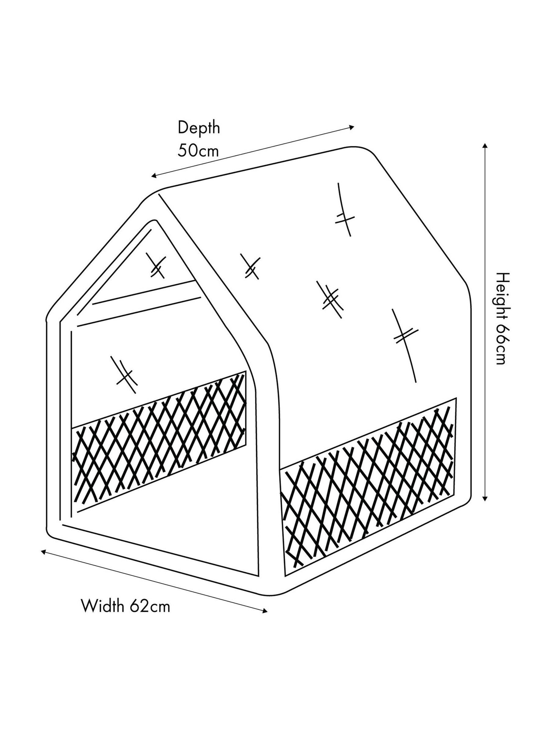 Pacific grey rattan dog house basket (British brand)