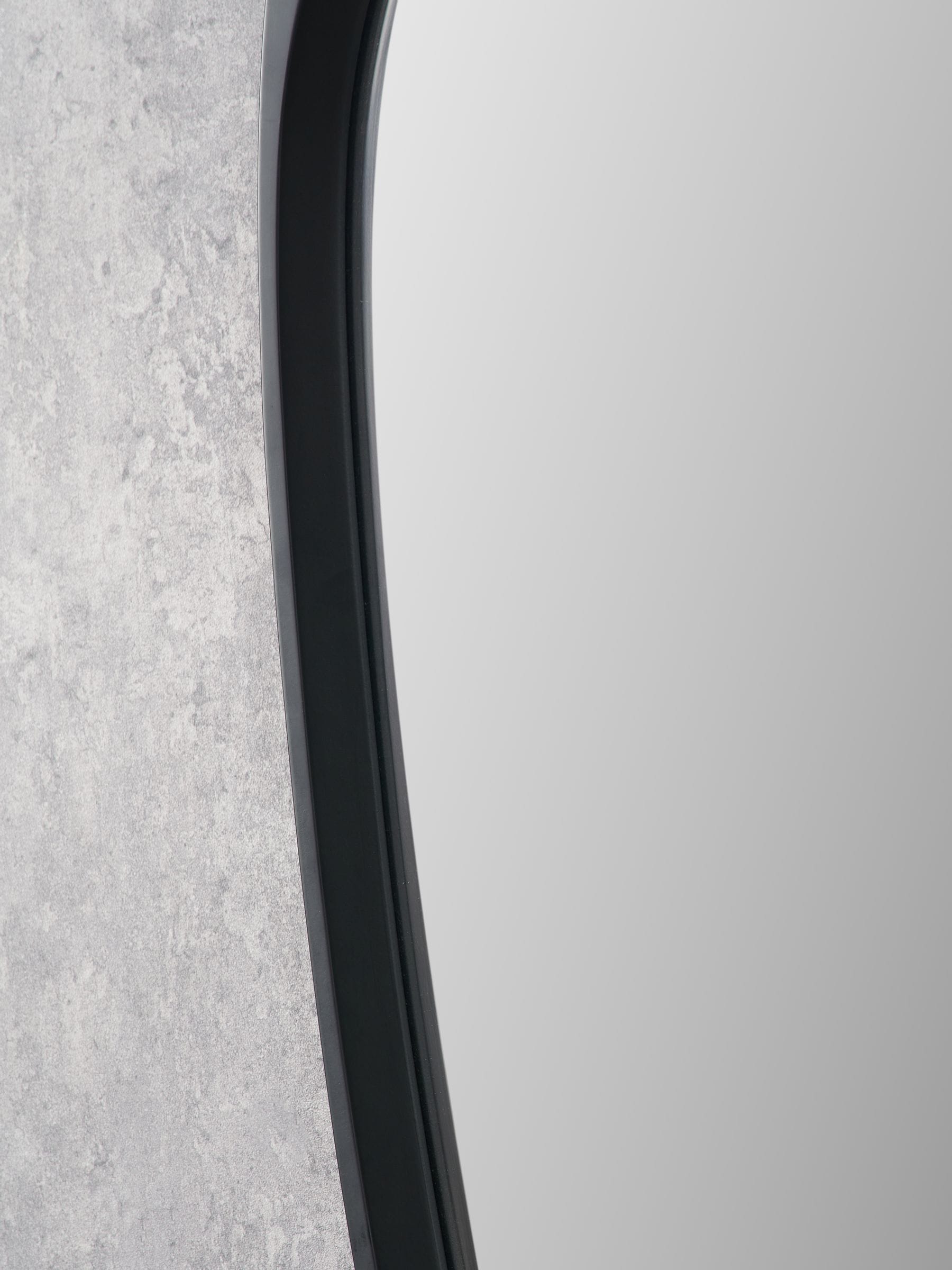 Pacific teardrop wall mirror black wood veneer 90cm, imported from the UK