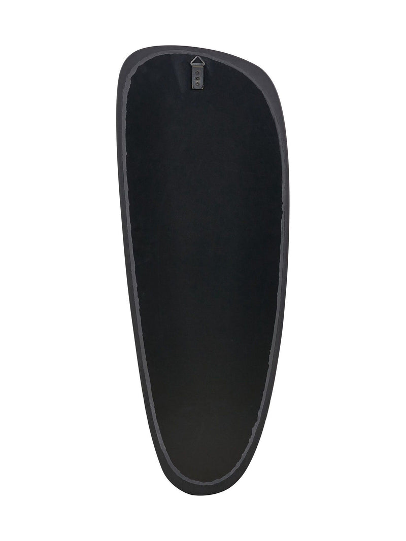 Pacific teardrop wall mirror black wood veneer 90cm, imported from the UK