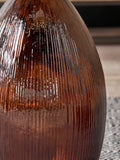 Pacific brown glass vase, tall with ribbed finish, 59cm height, UK version