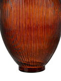 Pacific brown glass vase, tall with ribbed finish, 59cm height, UK version