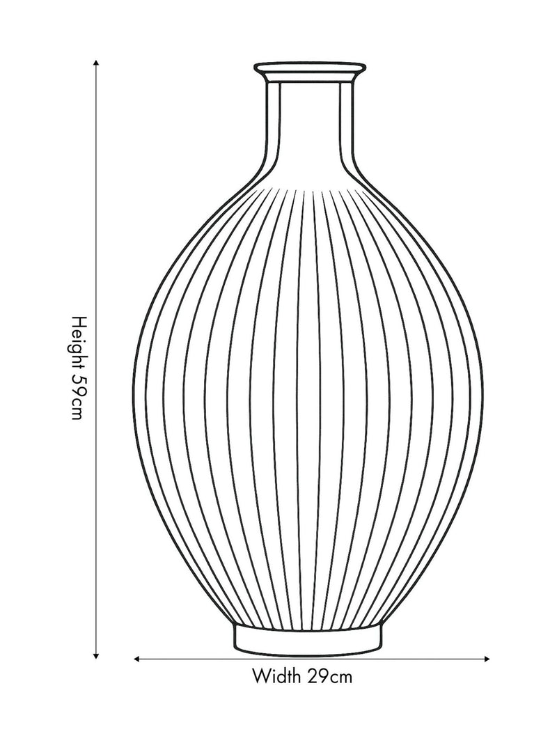 Pacific brown glass vase, tall with ribbed finish, 59cm height, UK version