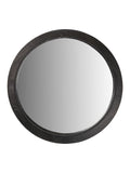 Pacific Black Elwood round wall mirror with fir wood effect, 65cm, imported from the UK