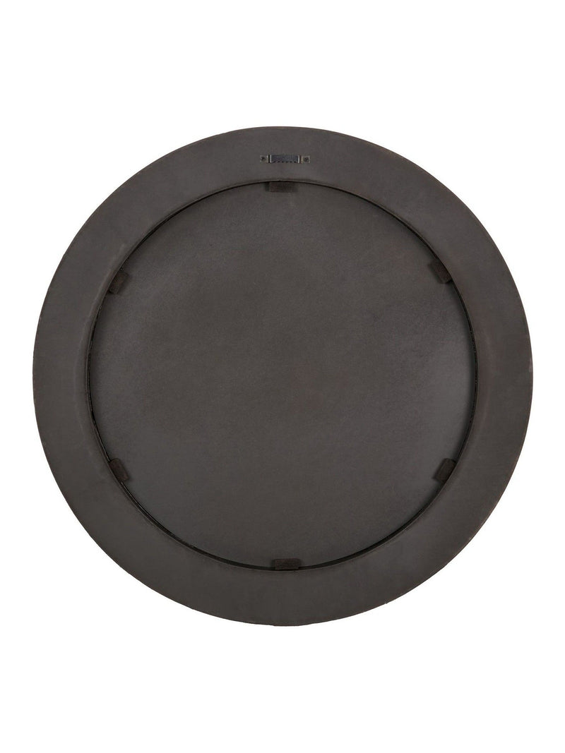 Pacific Natural Newborough round wall mirror with burr wood effect, UK version