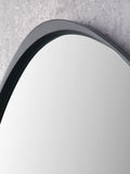 Pacific curved wall mirror black wood veneer 58x67cm (British brand)