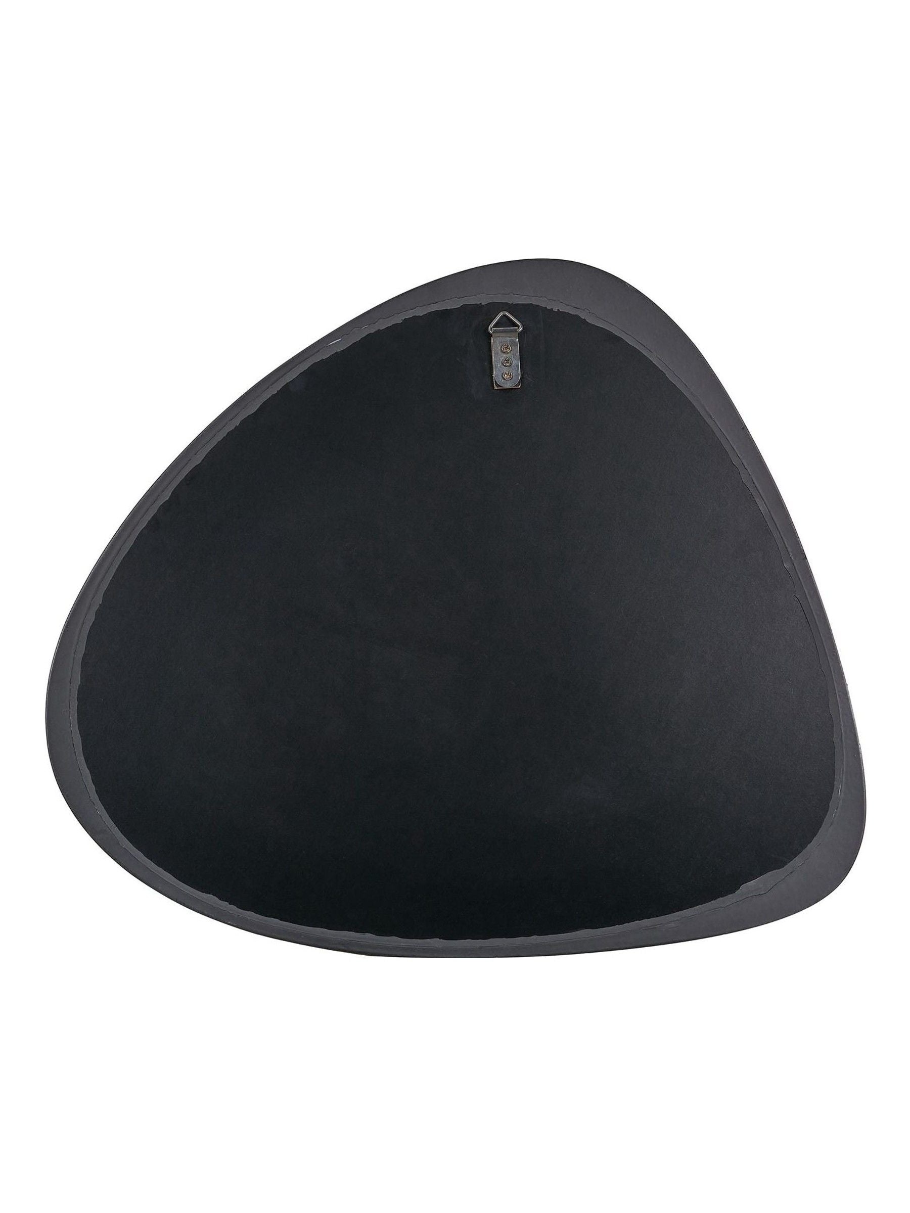 Pacific curved wall mirror black wood veneer 58x67cm (British brand)