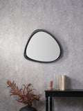Pacific curved wall mirror black wood veneer 58x67cm (British brand)