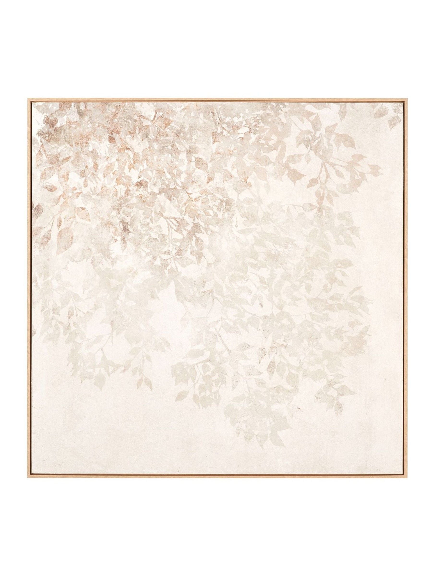 Pacific white floral square canvas wall art 100cm, UK version