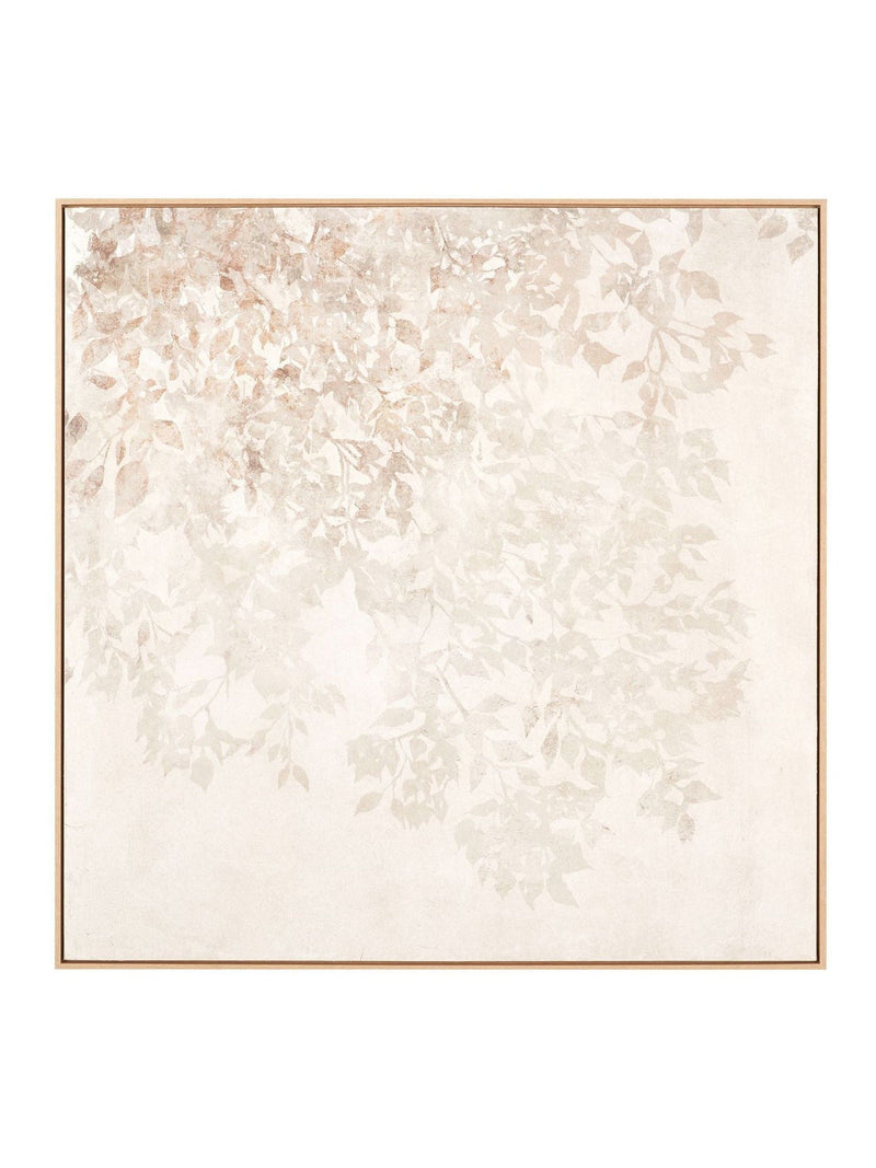 Pacific white floral square canvas wall art 100cm, UK version