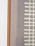 Pacific grid design canvas wall art with oak-effect frame, British brand