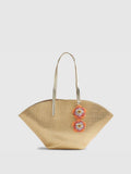 River Island gold raffia Terry De Havilland winged shopper bag (British brand)