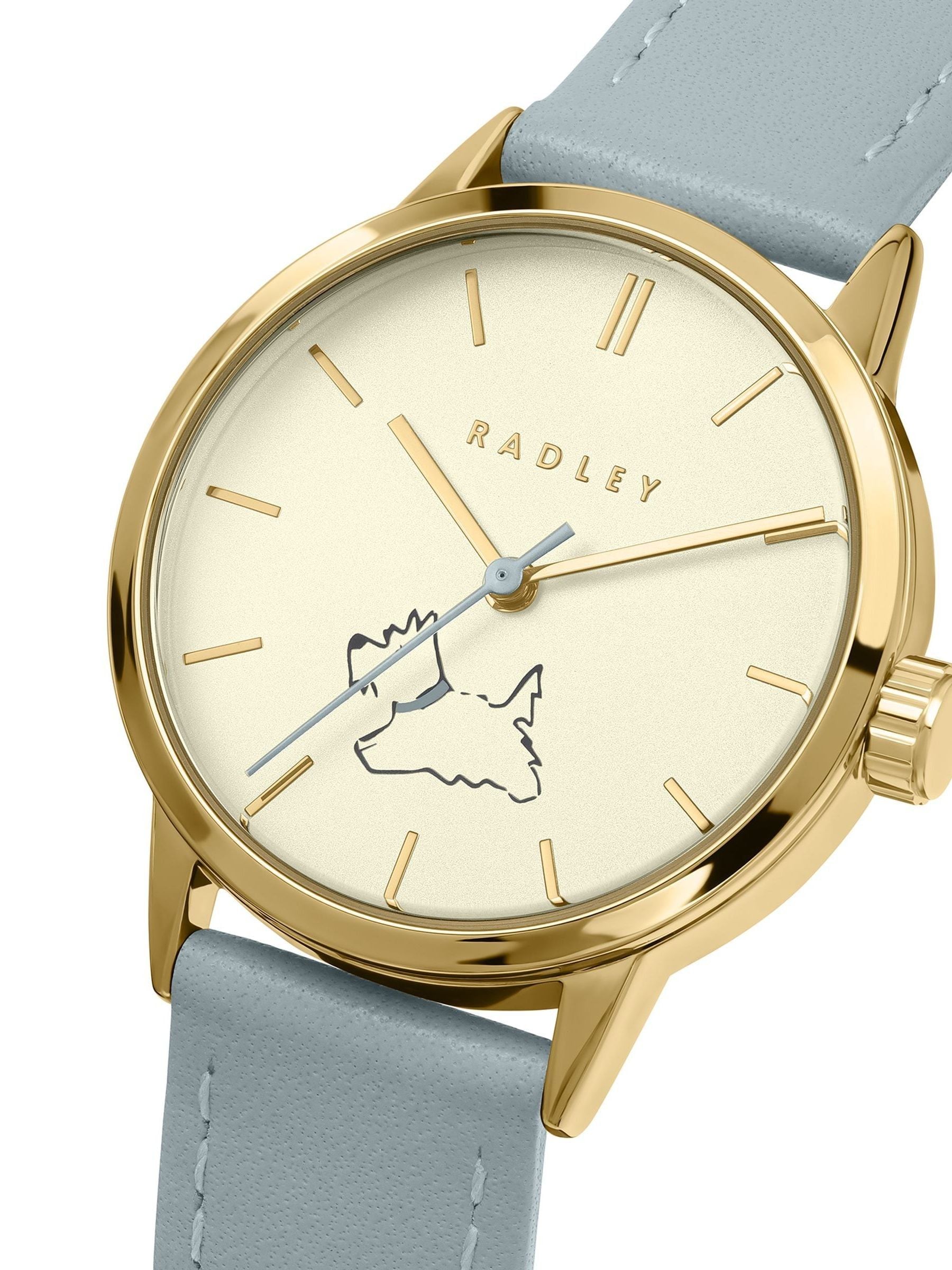Radley Walkies gold plated watch pistachio leather strap - British product