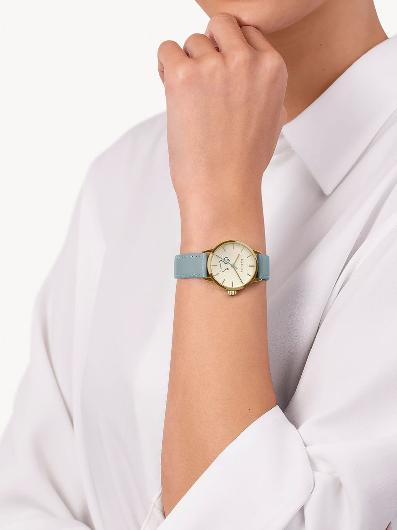 Radley Walkies gold plated watch pistachio leather strap - British product