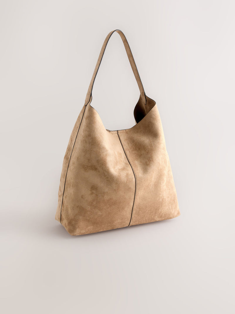 Shoulder bag camel faux suede slouchy, imported from the UK