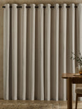 Linen look eyelet curtains with recycled polyester lining - British product
