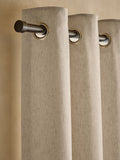 Linen look eyelet curtains with recycled polyester lining - British product