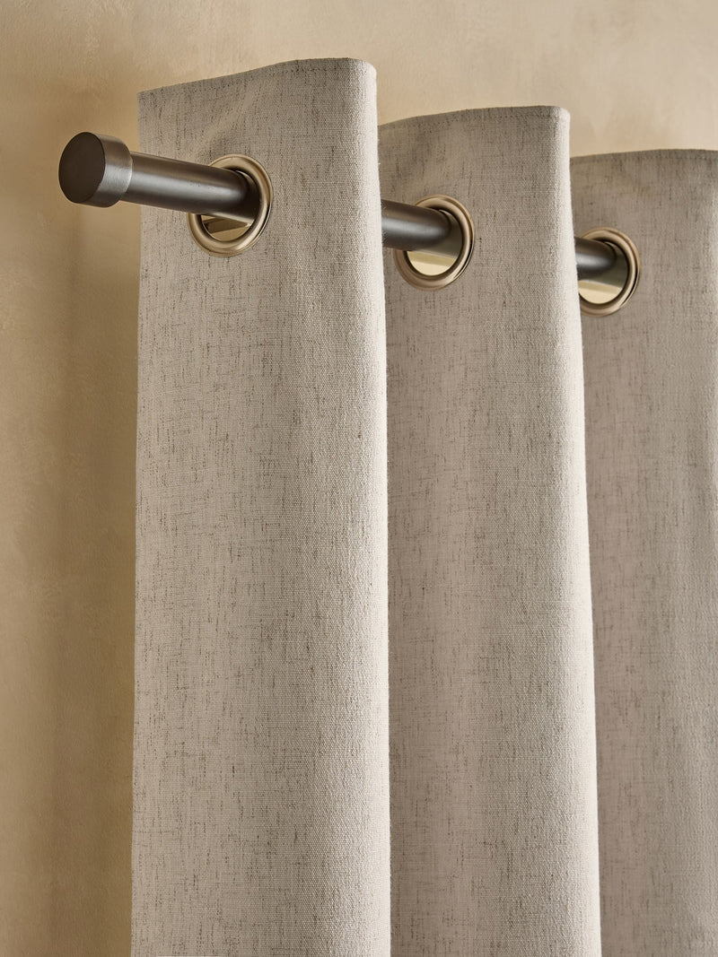 Natural Linen Look Blackout/Thermal Eyelet Curtains