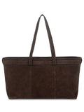 Apatchy Esme suede handbag in chocolate brown, imported from the UK