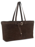 Apatchy Esme suede handbag in chocolate brown, imported from the UK