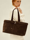 Apatchy Esme suede handbag in chocolate brown, imported from the UK