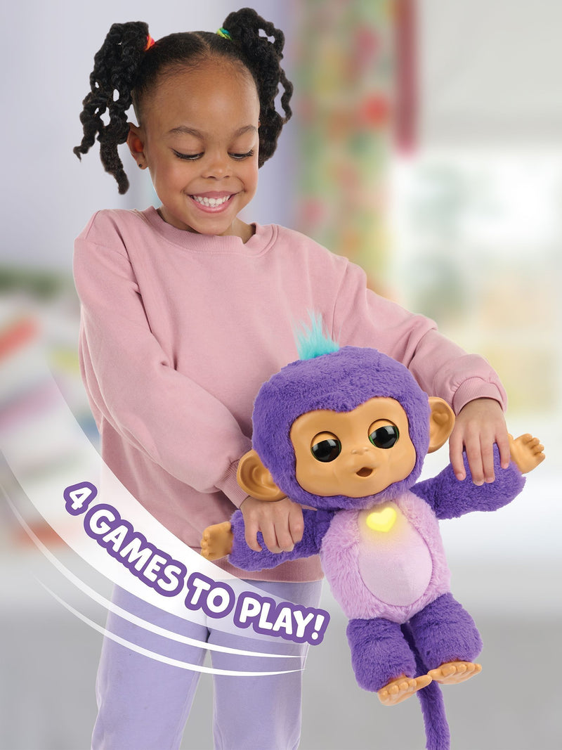 Fingerlings interactive baby monkey soft toy purple one - British product