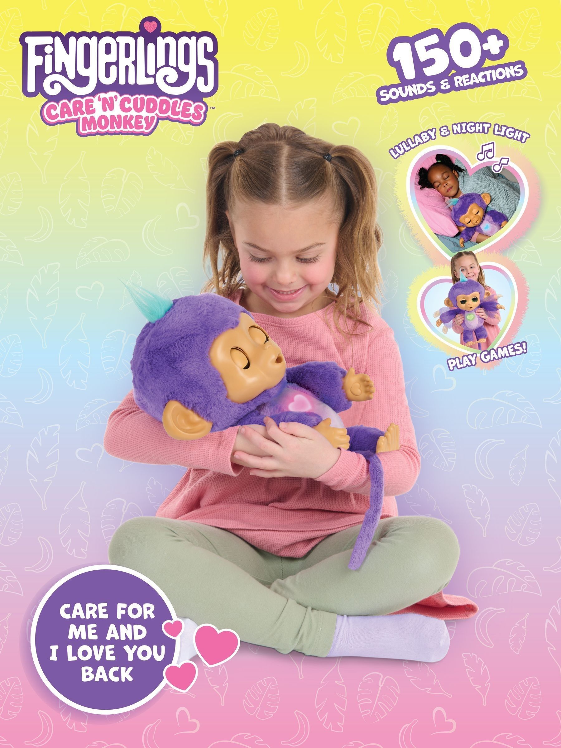 Fingerlings interactive baby monkey soft toy purple one - British product