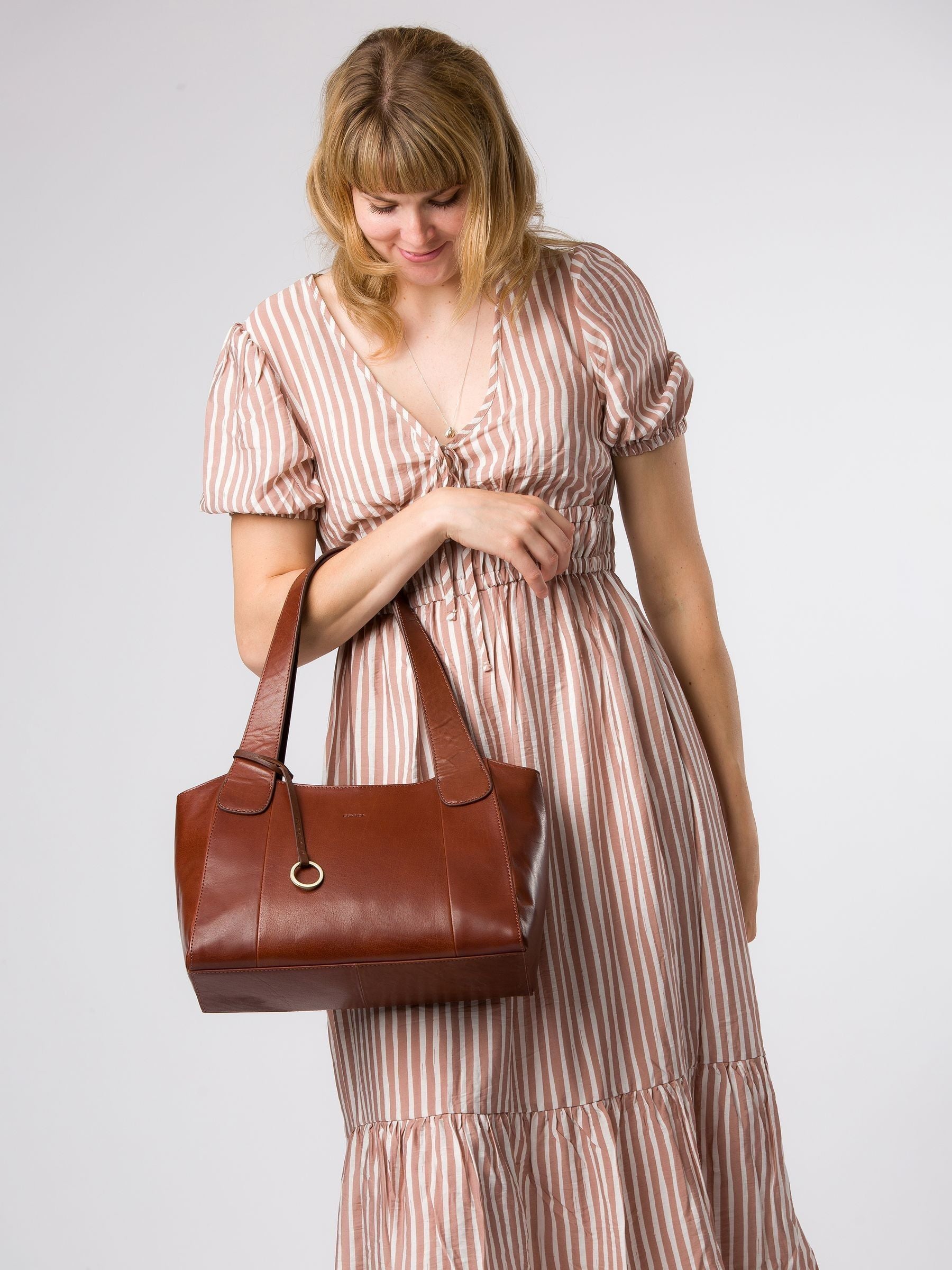 Conkca Brown Lilou leather handbag, UK version